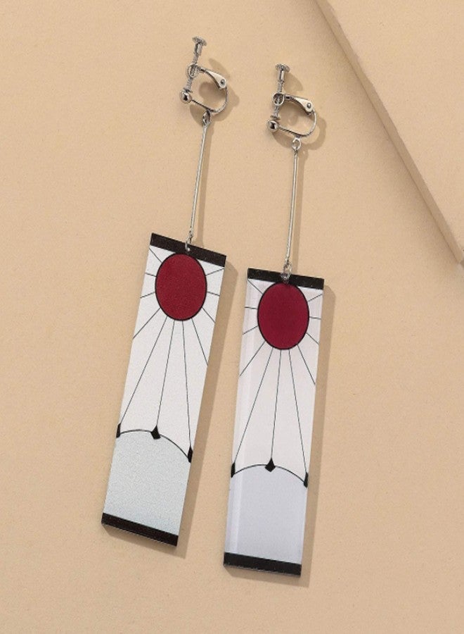 Exlinonline Tanjiro Hanafuda Earrings Breath Of The Sun Symbol Great For Demon Slayer Anime Light-Weight Wearing (Breath Of The Sun B) - Image 3