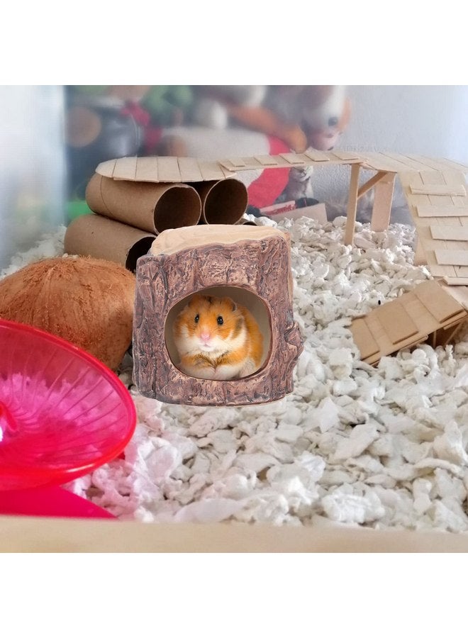 Yardwe YARDWE Summer Squirrel Nest Ceramic Hamster Hideout Hamster House Chinchilla Mini Hut Small Animal Hideout Cave Critter Bath for Chinchilla Hamster Rat Gerbils Chinchilla Mini Hut - Image 3