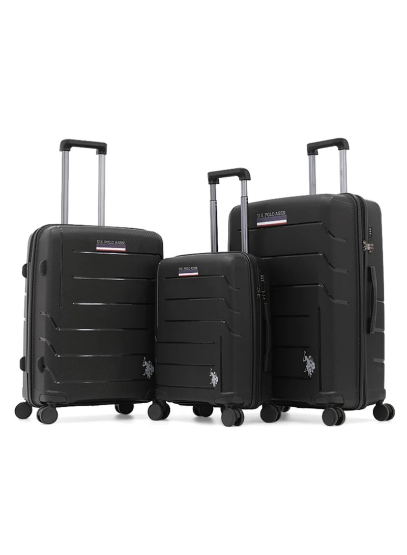 يو اس بولو اسن U.S. Polo Assn. 3-Piece Hardshell Luggage Set | 20" 24" 28" Spinner Suitcases with TSA Lock - Complete Travel Systemr