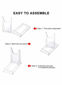 KASTWAVE Acrylic Bracket Stands, 10 Pcs Plastic Display Holders Picture Plate Holders Clear Mini Easels Stands to Display Pictures or for Home Office Supplies Festival Party Decoration  - Image 4