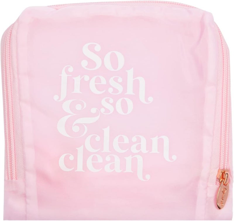 MIAMICA Miamica Foldable Travel Laundry Bag Pink So Fresh  So Clean Clean 21 x 22  Lightweight Durable Design with Drawstring Closure - Image 1