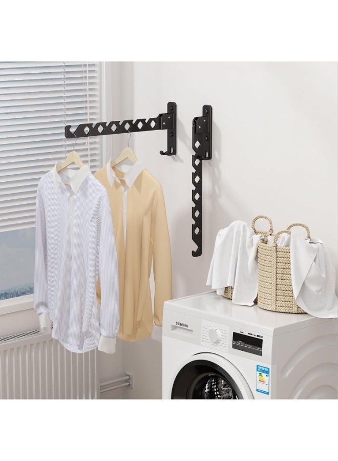 Relex Wall Mounted Clothes Drying Rack, Foldable Laundry Hanger Wall Mount, Wall Clothes Rack for Laundry Room, Clothes Hanger Indoor, Perfect for Small Spaces, Matte Black - Image 3