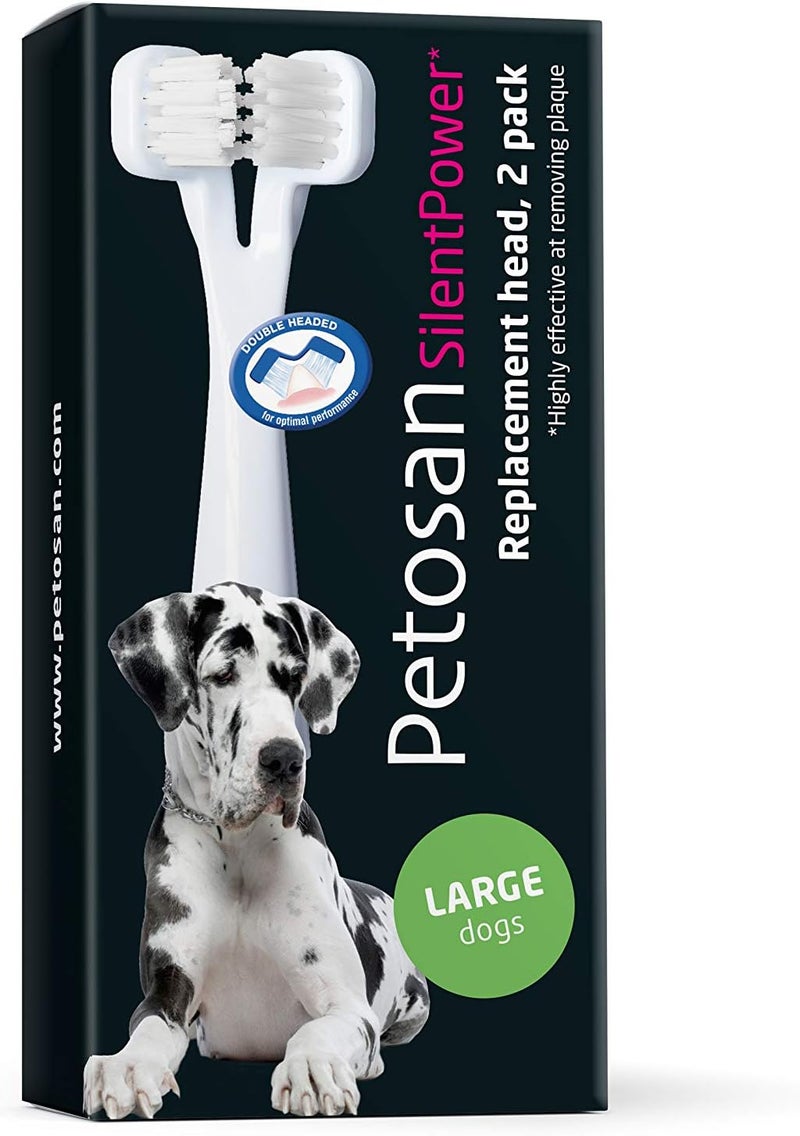 Petosan Replacement Brush Heads for Electric Toothbrush Large Dogs 2Pack