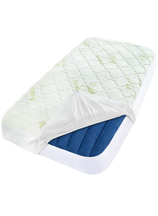 Moonsea Toddler Travel Bed Cover, Kids Air Mattres Pad Sheet Viscose Made from Bamboo Mattress Protector Waterproof, Compatible with hiccapop Inflatable Travel Bed or EnerPlex Toddler Travel Bed  - Image 1