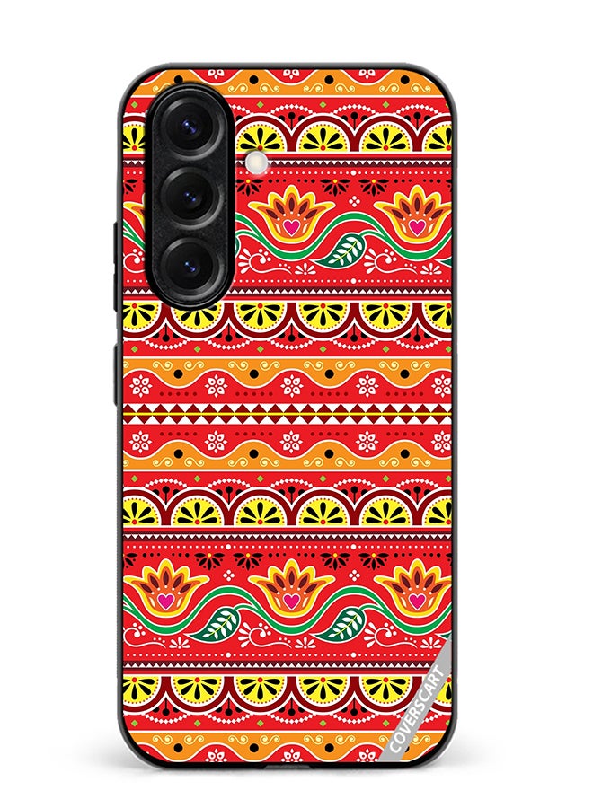 VR CREATIVE Protective Case Cover For Samsung Galaxy A56 Indian And Pakistani Flowers And Leaves In Red And Yellow Design Multicolour