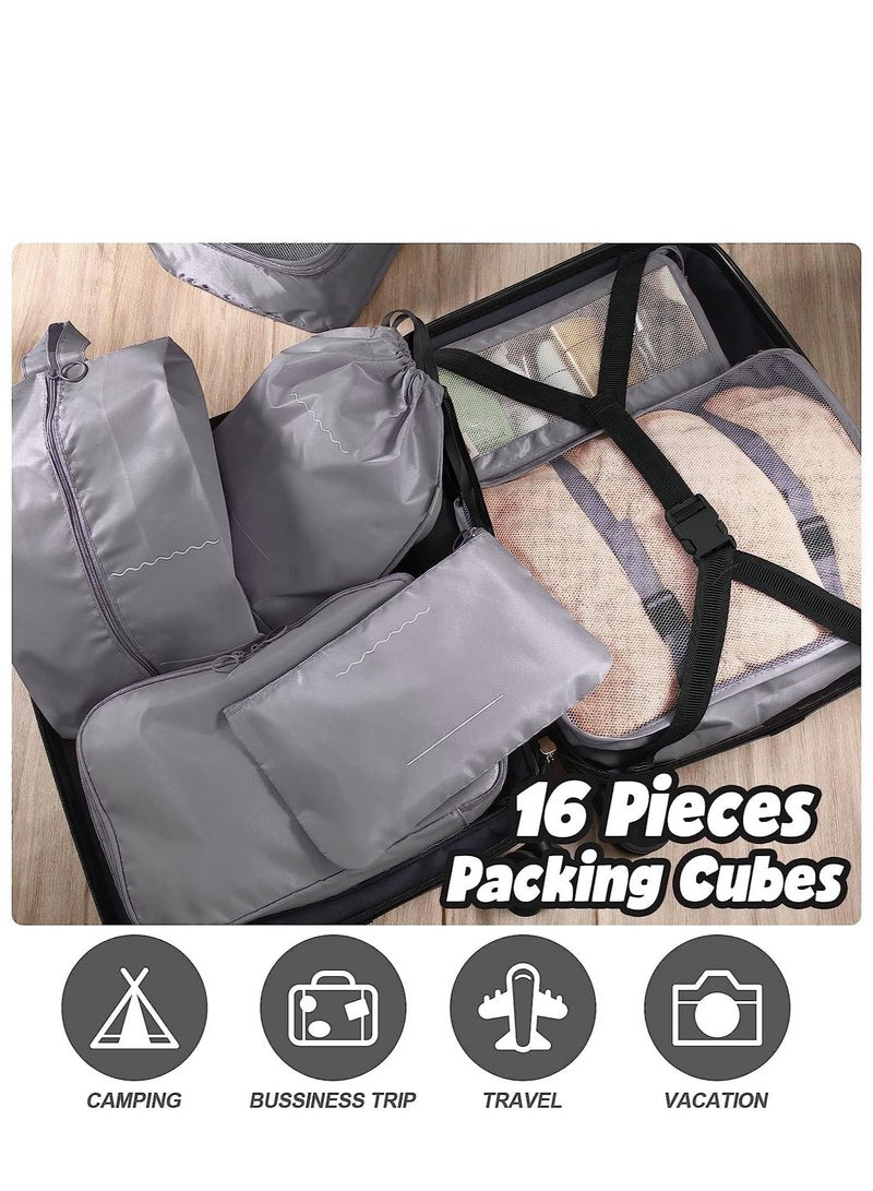 Y&D 16 Set Packing Cubes Luggage Organizer Bags Travel Suitcases Organizers with Toiletry Bag and Shoes  - Image 3