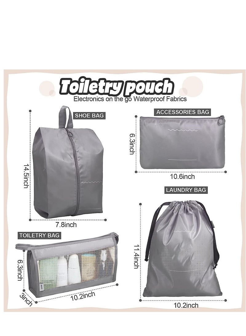 Y&D 16 Set Packing Cubes Luggage Organizer Bags Travel Suitcases Organizers with Toiletry Bag and Shoes  - Image 2