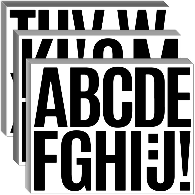 Bemeol 36 Sheets Letter Stickers 3 Inch Vinyl Letters Alphabet Stickers Self Adhesive Stick On Letters For School Office Home Bulletin Boards Mailbox Decor(Black,3Inch) - Image 1