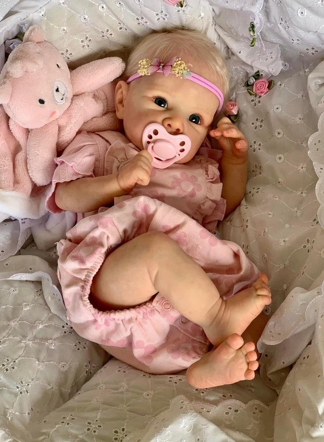 Zero Pam Lifelike Reborn Baby Dolls Girl 18 inch Realistic Reborn Dolls Soft Silicone Full Body Anatomically Correct Baby Doll with Real Hair Real Life Preemie Baby Dolls with Accessories - Image 2