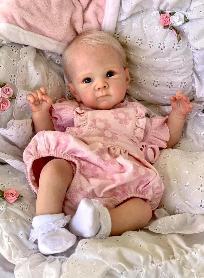 Zero Pam Lifelike Reborn Baby Dolls Girl 18 inch Realistic Reborn Dolls Soft Silicone Full Body Anatomically Correct Baby Doll with Real Hair Real Life Preemie Baby Dolls with Accessories - Image 1