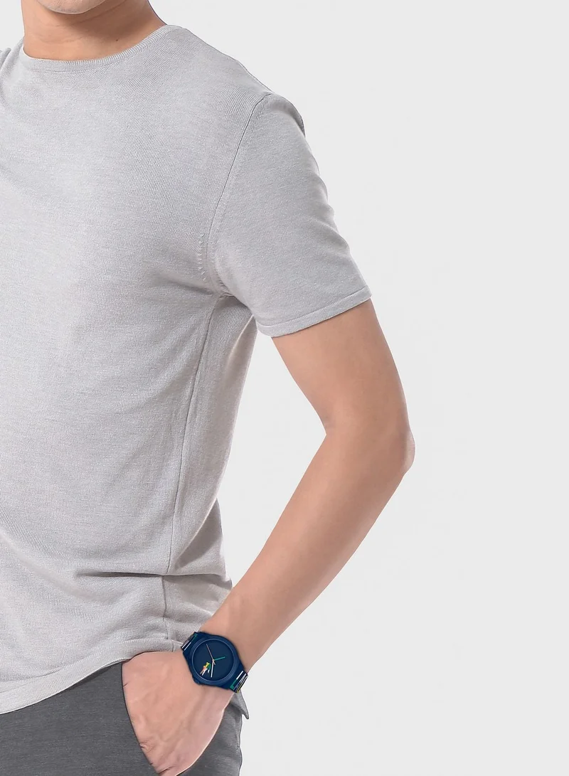 Lacoste  Neocroc Collection Analog Quartz Watch For Men With Navy Blue Silicone Bracelet - 2011184 for Men | Best Price UAE