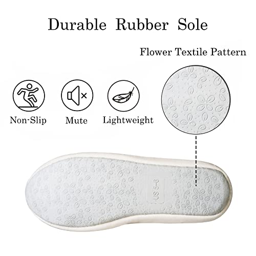 GRITHEIM Women's Fuzzy Pom Pom Feather Velvet House Slippers Sexy Cozy Bedroom Slippers for Ladies Non-slip Sole Indoor Outdoor White 9-10 - Image 5