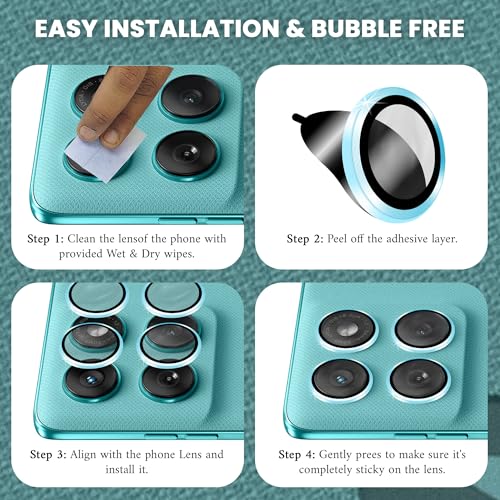 FIRST MART Camera Lens Protectors for Motorola Edge 60 Fusion (6.67 Inches) Tough HD Individual Aluminum Alloy Lens Ring Cover, Scratch Resistant, Thin Lens Protection| Blue, 1 Pack - Image 2