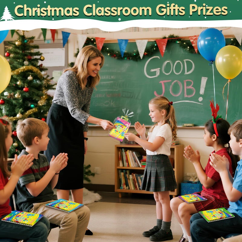ZMLM Valentines Day Gifts Kids Classroom: 24 Pack Scratch Rainbow Art Notebook Paper Ages 4-8-12 Birthday Party Favors Student Prizes From Teacher Bulk Toys Goodie Bags Stuffers School - Image 4