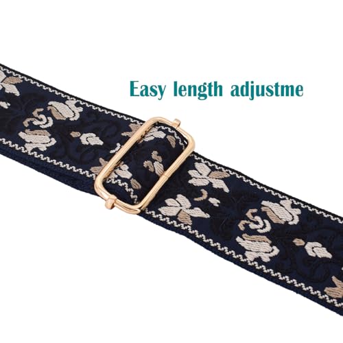 River Lake 2 Inch Wide Purse Strap Replacement - Adjustable Shoulder Strap for Crossbody Bag, Tote & Handbag(Blue Floral) - Image 2