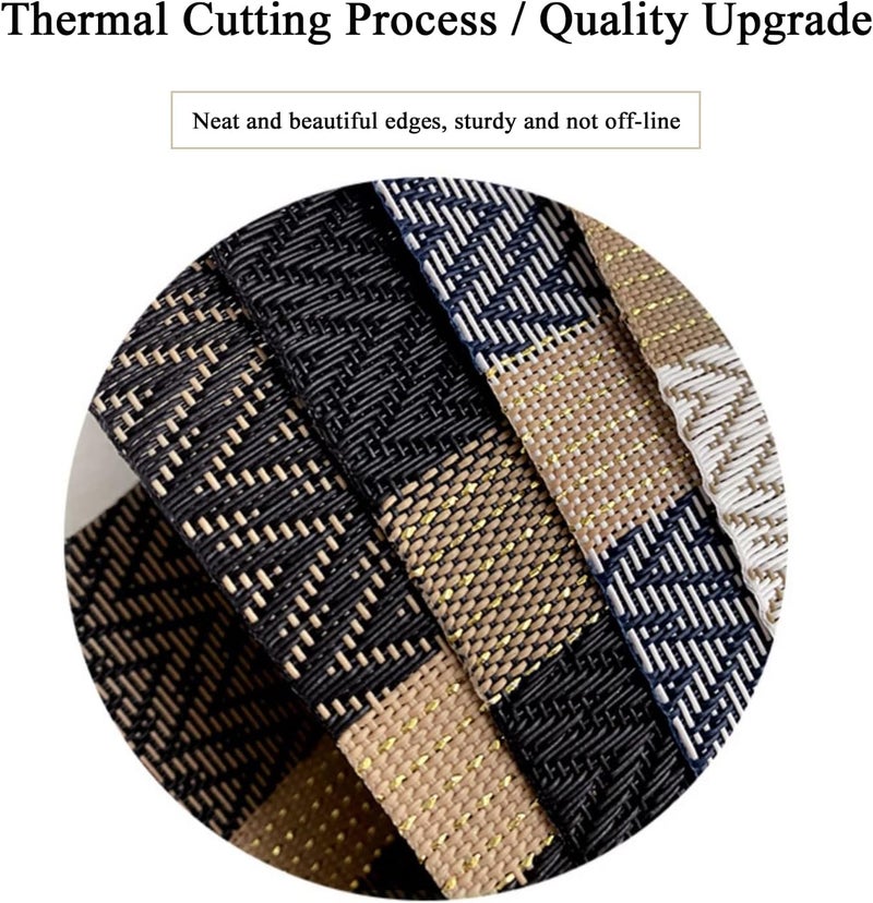 pigchcy Placemats Set of 6, Black Elegant Placemats Washable Non-Slip Luxurious Durable Table Mats for Home/Dining Room Decoration - Image 3