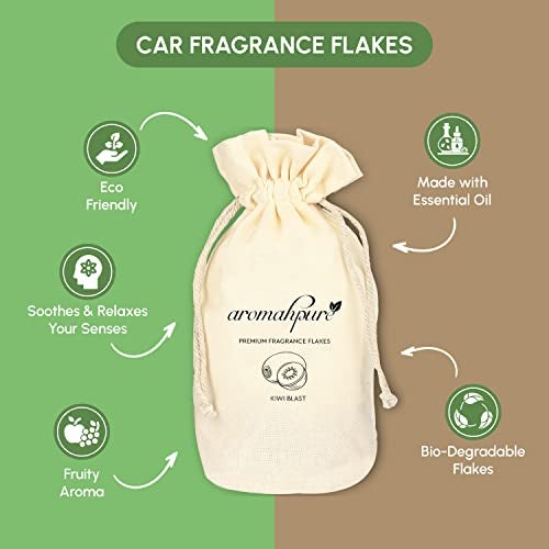 Aromahpure Premium Car Perfume Fragrance Flakes - Kiwi, Luxury Car Air Freshener made with Essential Oil, Grains, and Flakes - 50 Gms, Last Upto 30 days, IFRA certified - Image 4