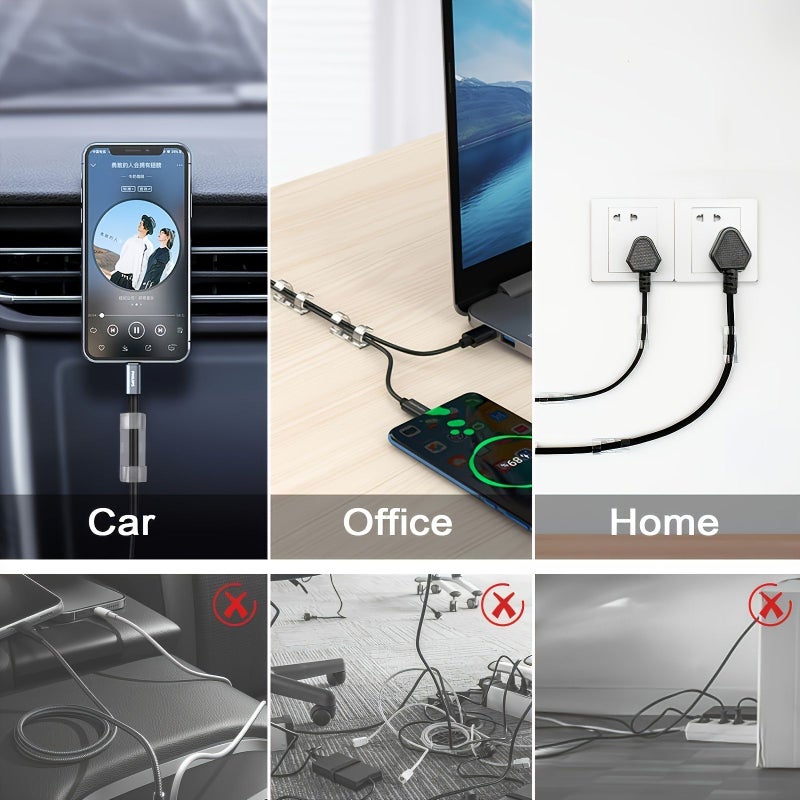 100 Black Adhesive Cable Clips for Wire Management in Home Office Car Desktop TV - Image 5