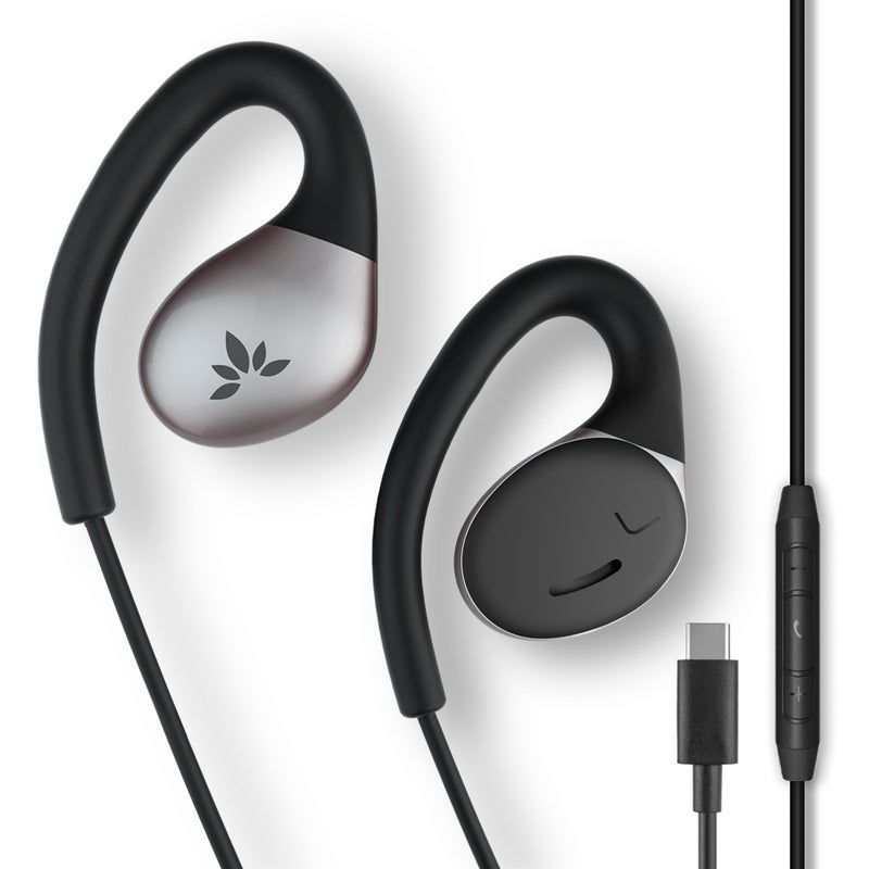 Avantree Resolve â€“ USB-C Wired Open-Ear Earbuds w/Mic & Over-Ear Hook, for Women, Kids & Young Men w/Small Ears, Ideal for Office, Outdoor & Home (Small-Medium Size) - Image 1