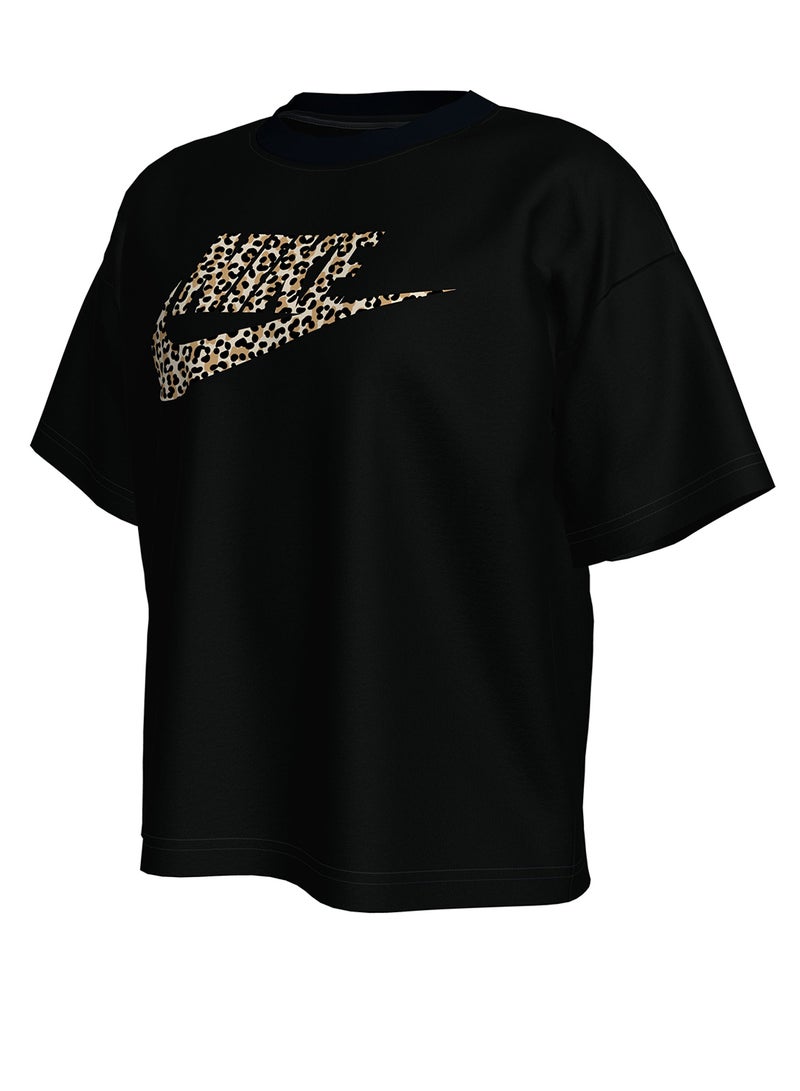 Nike Kids Girls Nsw Boxy Animal Print T-Shirt - Image 1