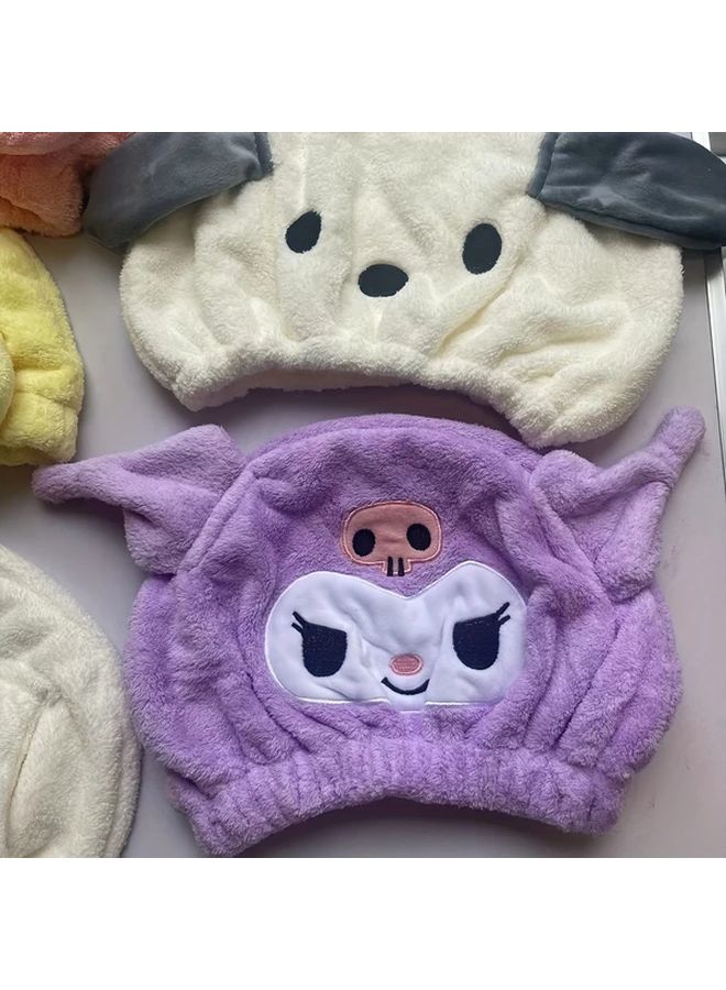 Kuromi Super Absorbent Quick Dry Hair Towel Wrap Soft Polyester Lightweight For All Hair Types - Image 1
