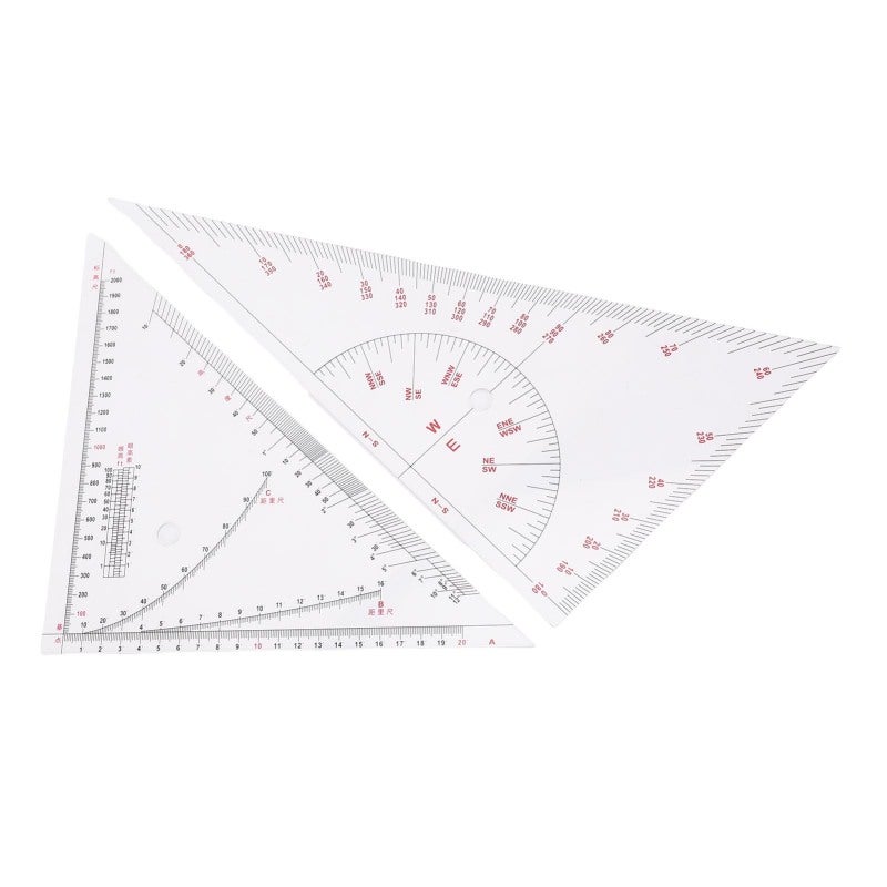 Chart Drawing Triangle Ruler: 1 Pc High Grade Acrylic - High Transparency & Engraved Precise Scale Navigation Tool for Marine Vessels, Yacht Map Plotting & Distance Measurement - Image 4