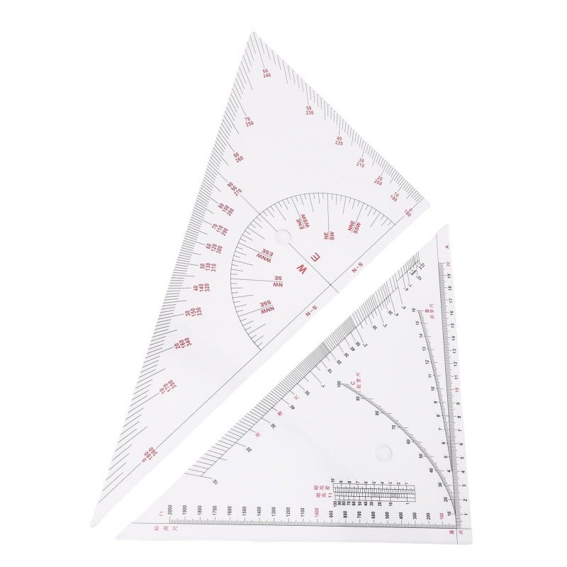Chart Drawing Triangle Ruler: 1 Pc High Grade Acrylic - High Transparency & Engraved Precise Scale Navigation Tool for Marine Vessels, Yacht Map Plotting & Distance Measurement - Image 3