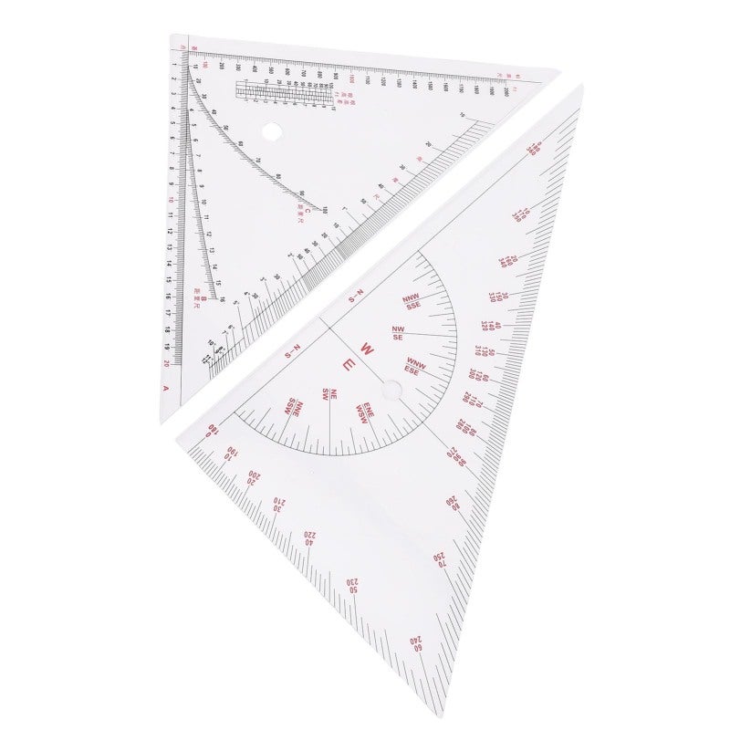 Chart Drawing Triangle Ruler: 1 Pc High Grade Acrylic - High Transparency & Engraved Precise Scale Navigation Tool for Marine Vessels, Yacht Map Plotting & Distance Measurement - Image 5