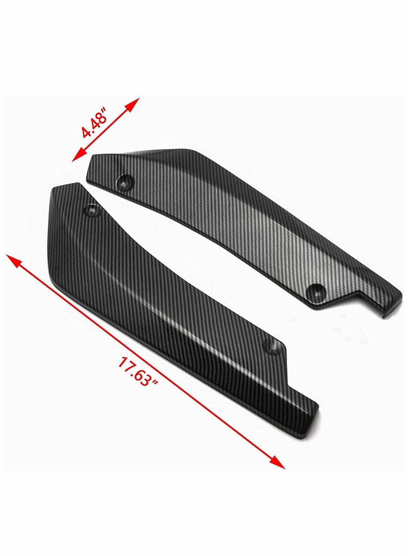 SYOSI Rear Bumper, Canard Diffuser Splitter, Valence Spoiler Fin Lip Trim, Universal Fit (Carbon Fiber Pattern) 4.48""x17.63"" - Image 3