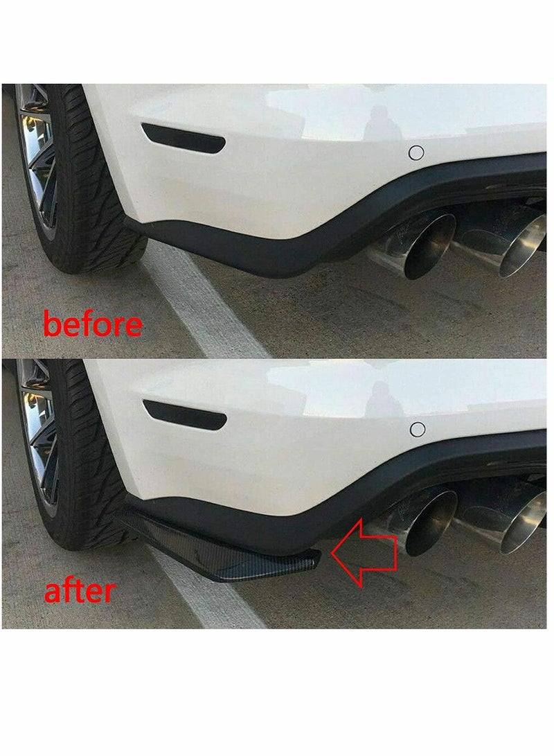 SYOSI Rear Bumper, Canard Diffuser Splitter, Valence Spoiler Fin Lip Trim, Universal Fit (Carbon Fiber Pattern) 4.48""x17.63"" - Image 4