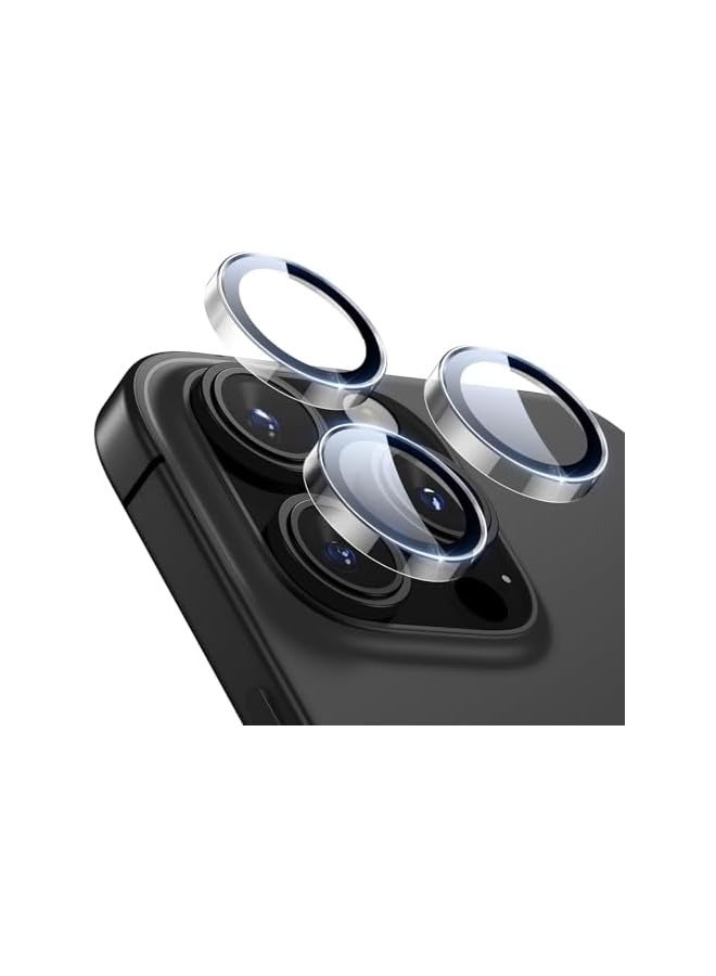 بروماس واقيات عدسات الكاميرا لهاتف iPhone 16 Pro Max/16 Pro/15 Pro Max/15 Pro/14 Pro Max/14 Pro، واقيات فردية قوية عالية الدقة، مقاومة للخدش، زجاج مقسى رفيع، سلسلة Armorite، عبوة واحدة، شفافة - Image 1