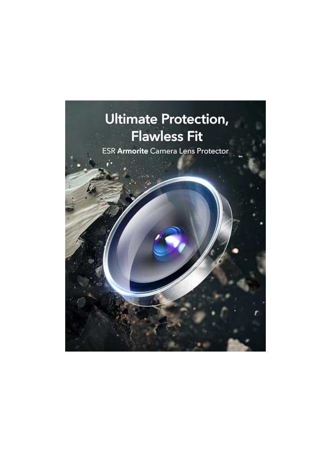 بروماس واقيات عدسات الكاميرا لهاتف iPhone 16 Pro Max/16 Pro/15 Pro Max/15 Pro/14 Pro Max/14 Pro، واقيات فردية قوية عالية الدقة، مقاومة للخدش، زجاج مقسى رفيع، سلسلة Armorite، عبوة واحدة، شفافة - Image 5