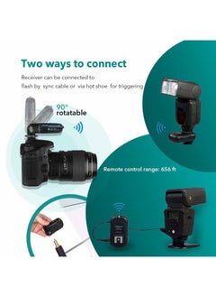 AODELAN Flash Trigger Transmitter and Receiver with Universal Hot Shoe for Canon, Nikon, Olympus, Panasonic, Pentax, Fuji, Samsung, Sony  - Image 2