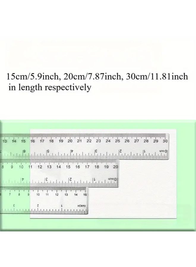 Transparent Flexible Plastic Ruler 15cm 5.9inch for Students Office Measuring Tool - Image 2