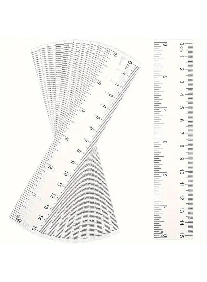 Transparent Flexible Plastic Ruler 15cm 5.9inch for Students Office Measuring Tool - Image 1