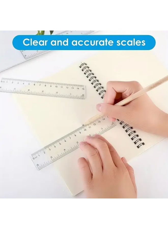 Transparent Flexible Plastic Ruler 15cm 5.9inch for Students Office Measuring Tool - Image 3