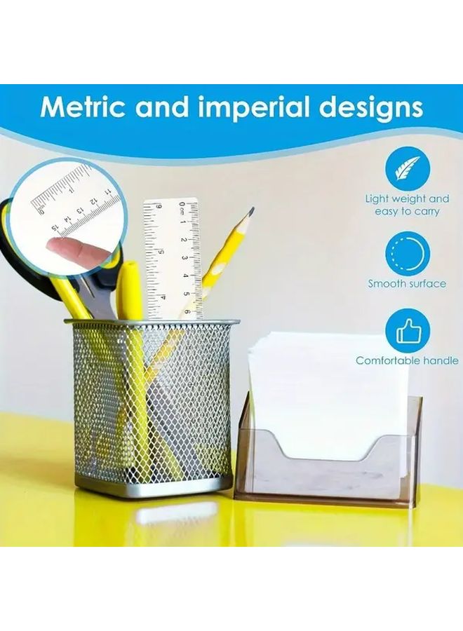 Transparent Flexible Plastic Ruler 15cm 5.9inch for Students Office Measuring Tool - Image 5