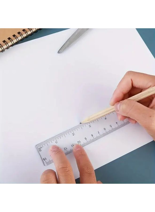 Transparent Flexible Plastic Ruler 15cm 5.9inch for Students Office Measuring Tool - Image 4