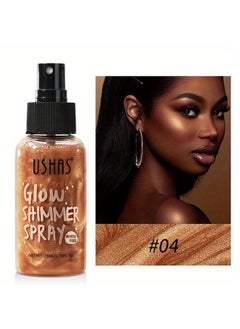 Ushas Glow Shimmer Spray - Shimmer Body Oil Liquid Easy to Push Away Natural Moisture Glitter Face Brightening Glow Pearl Highlighter Illuminator Shine Contouring Makeup for Face and Body #04  - Image 2