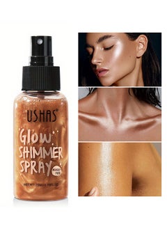 Ushas Glow Shimmer Spray - Shimmer Body Oil Liquid Easy to Push Away Natural Moisture Glitter Face Brightening Glow Pearl Highlighter Illuminator Shine Contouring Makeup for Face and Body #04  - Image 1