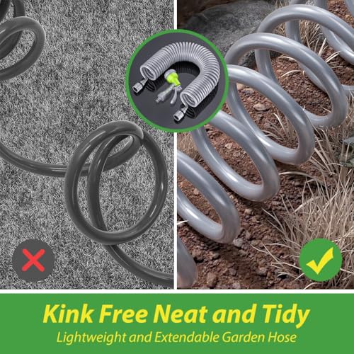 HASTHIP® 15m Expandable Garden Hose, Telescopic Garden Hose with High Pressure Sprayer, 7 Pattern Spray Gun, Universal Quick Connector, Kink-Free Garden Hoses for Lawn, Plants, and Car Washing - Image 5