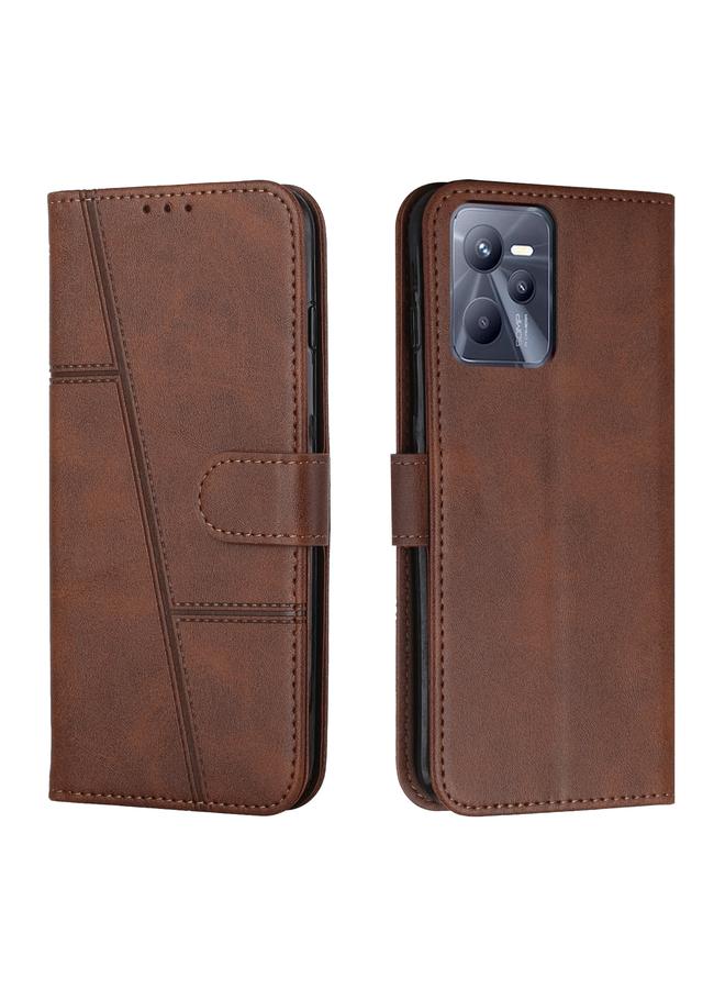 اس-توب جراب لهاتف OPPO Realme C35/Narzo 50A Prime 4G مصنوع من جلد العجل مع مشبك - Image 1