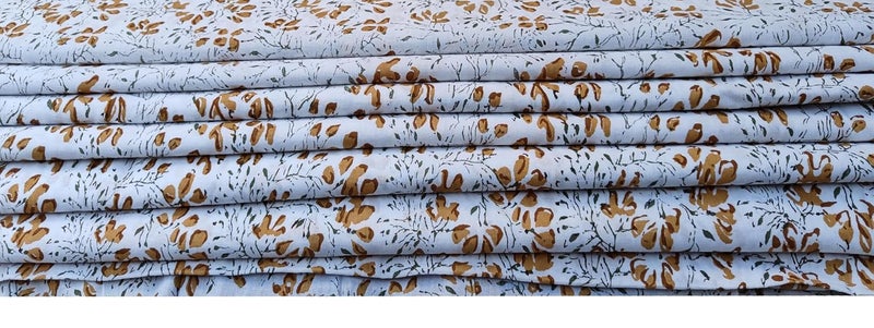 Kalap Floral Printed Cotton Cloth Materiel Indian Cotton Hand Block Print Fabric Running Jaipuri Hand Block Printed Women Dress Material Kurtis Natural 43 Inches 25 Meter - Image 3
