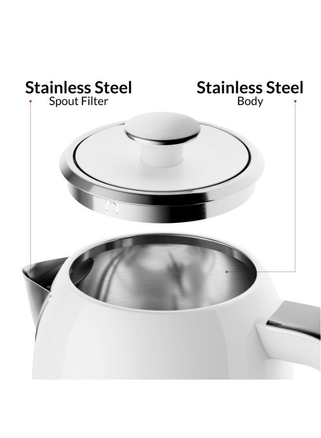 Feller Retro Style 1.7L Kettle with Thermometer, 2200 W, Stainless Steel Body, STRIX Controller, Dry Boil & Automatic Switch-Off, EK200, 2Y Guarantee-UAE Version (White) - Image 3