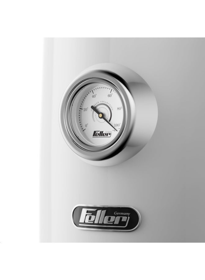 Feller Retro Style 1.7L Kettle with Thermometer, 2200 W, Stainless Steel Body, STRIX Controller, Dry Boil & Automatic Switch-Off, EK200, 2Y Guarantee-UAE Version (White) - Image 2