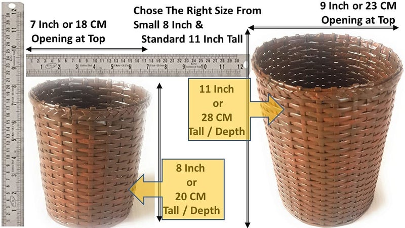 Sonas Creation Paperus, Light Brown, Open-top Dustbin, Waste Basket, Paper Bin, Trash Can, Storage Basket, Standard Size 10 Liter, 11 inch Tall Eco-Friendly, Handmade, of Paper Ropes - Image 2