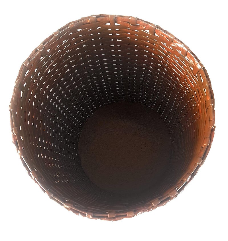 Sonas Creation Paperus, Light Brown, Open-top Dustbin, Waste Basket, Paper Bin, Trash Can, Storage Basket, Standard Size 10 Liter, 11 inch Tall Eco-Friendly, Handmade, of Paper Ropes - Image 4