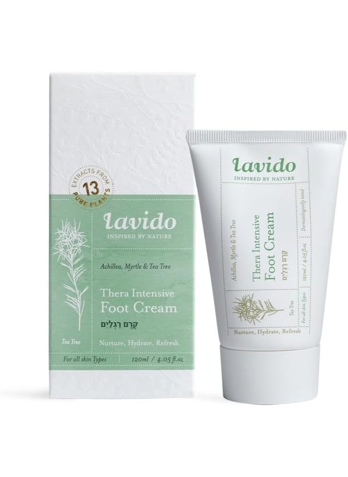 Lavido Lavido - Natural Thera Intensive Foot Cream | Treat, Deodorize + Condition Dry, Cracked Skin (4 oz | 120 ml) 
