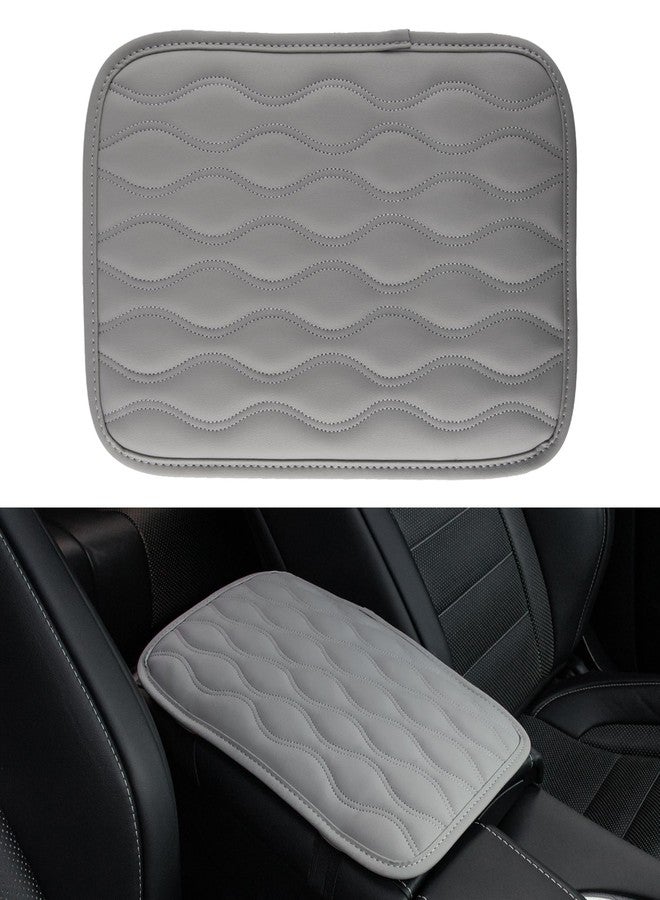 Amiss Auto Center Console Pad, Universal Waterproof Car Armrest Seat Box Cover, Car Interior Accessories, Leather Auto Armrest Cover Protector for Most Vehicle, SUV, Truck, Car (Gray) - Image 1