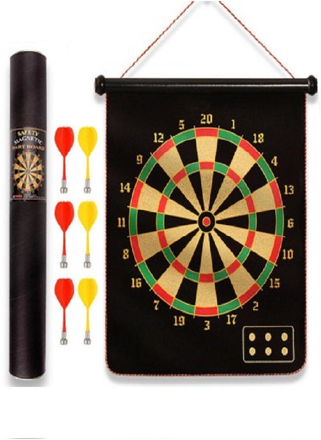 Generic Playgame 15 Inch Magnetic Darts Board - Double Sided Darts Board Toys Set with 6pcs Folding Hanging Magnetic Archery Board, Portable and Safe Indoor or Outdoor Shooting Board, Gift for Kids  - Image 2